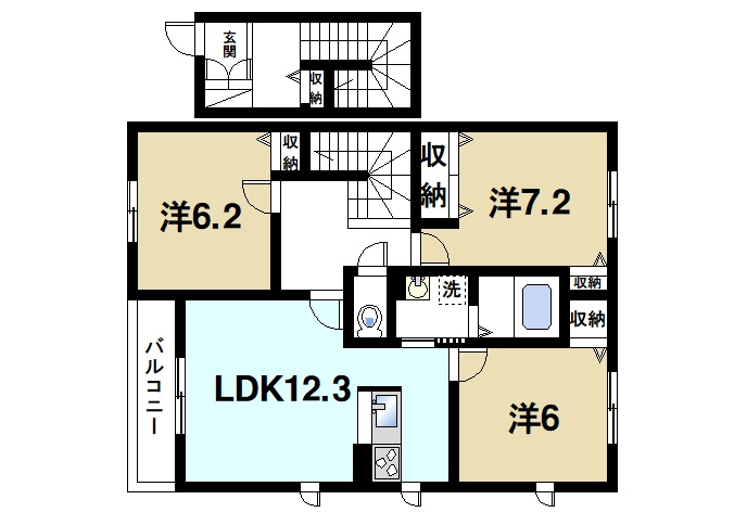 シャーメゾン石上の間取り|3LDKの間取りです
