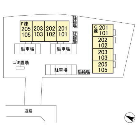 キャトルセゾンFの駐車場