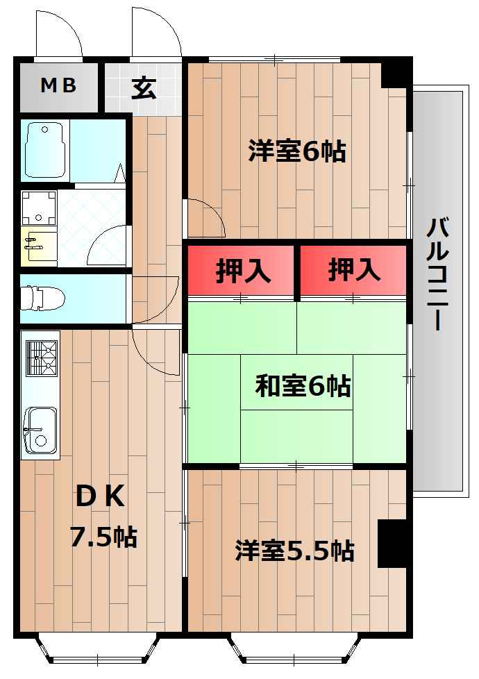 サンシャイン川久の間取り