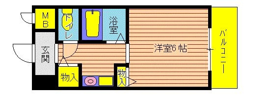 YKハイツ松の内の間取り