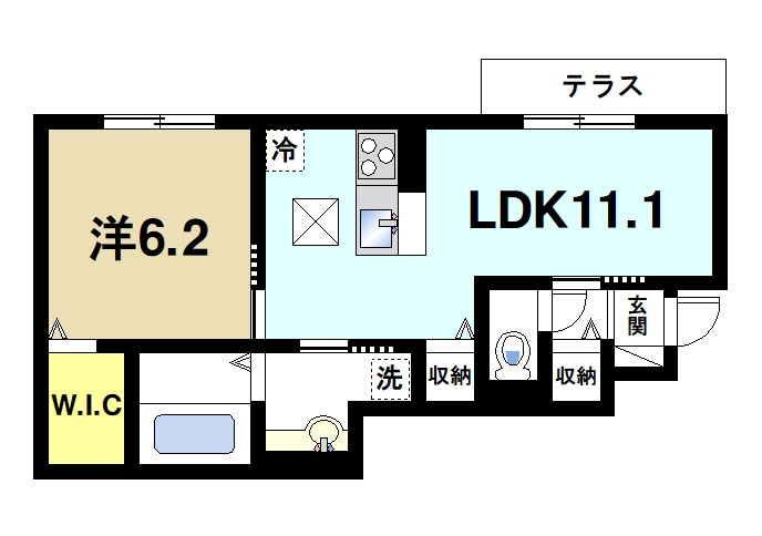 D-room若葉台の間取り|リビングが広く風通しがよい間取りです