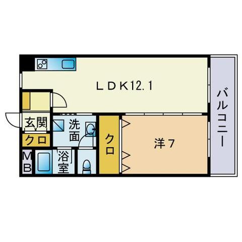 平和台ハイツの間取り|平和台ハイツ（1LDK）　間取り