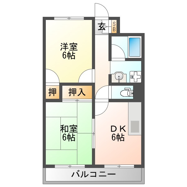 セゾン木川の間取り