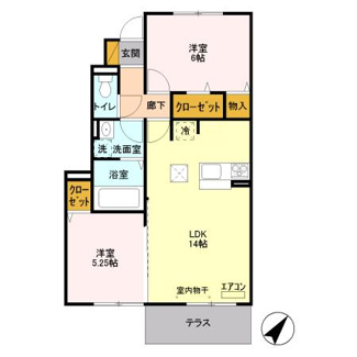 【間取り】 | プラシデスＢ棟 | ★オール電化の角部屋２ＬＤＫ