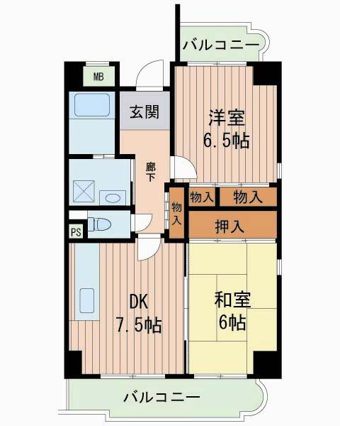 加島フラットの間取り