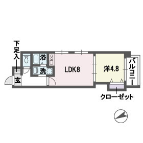 グラヴィス平尾の間取り|グラヴィス平尾（1LDK）　間取り