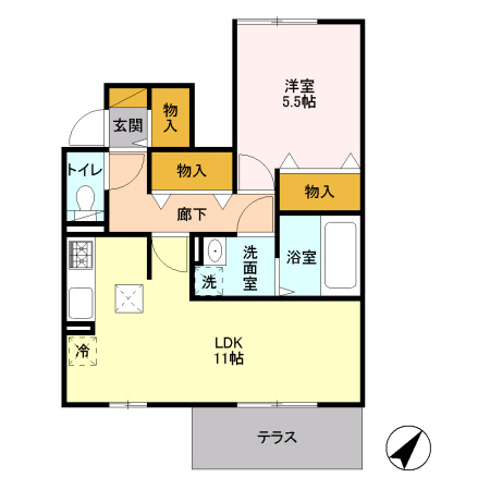 プラシデスＢ棟の間取り