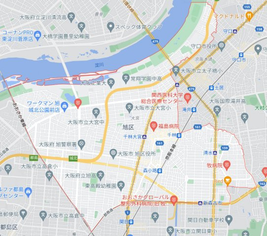 BambooVillage城北公園の地図|大阪市旭区の地図