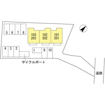 ジュネスSハイムⅡの区画図