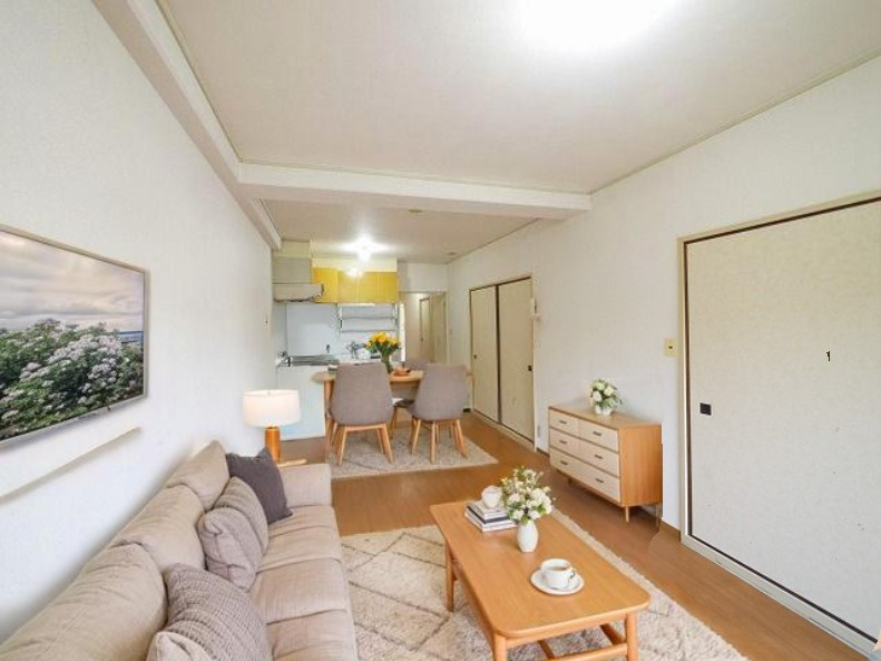 奈良ガーデンハイツの居間・リビング|CGで家具等を配置したもので家具等は含まれません