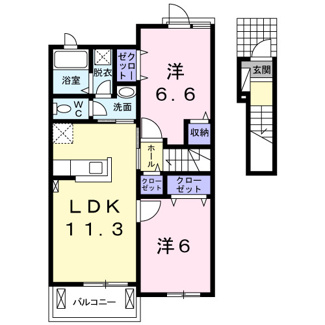 【間取り】 | プリムローズ二色Ⅱ