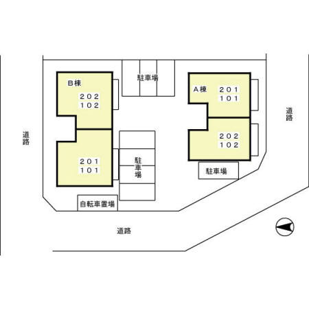 セジュール茂原公園Aの区画図