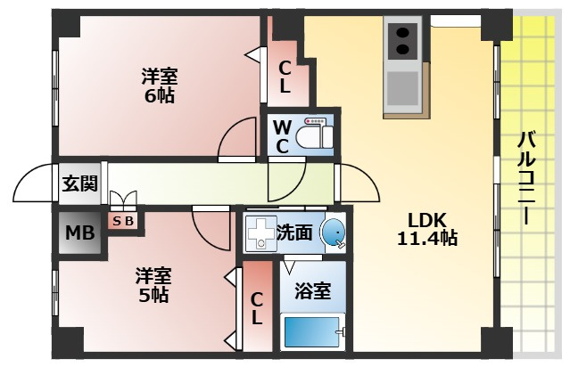 Ｍ’プラザ 香里六番館の間取り