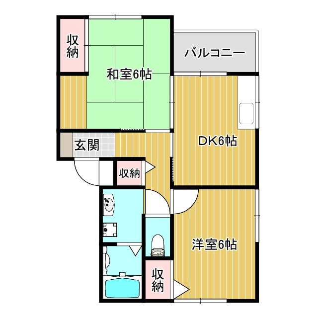 加古川市平岡町高畑のハイツの間取り