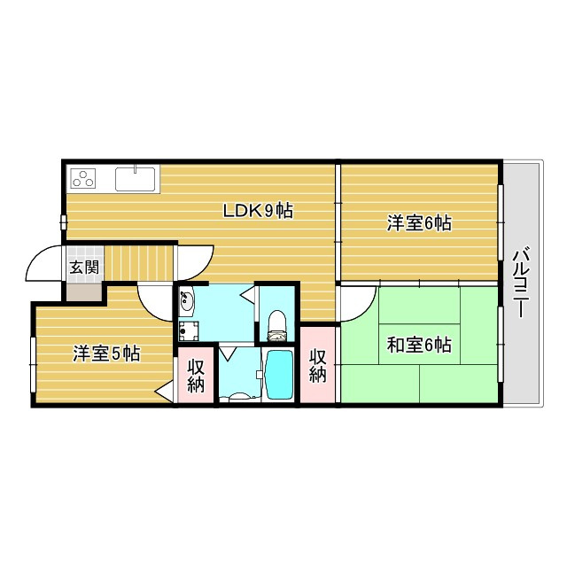 加古川市別府町石町の賃貸マンションの間取り