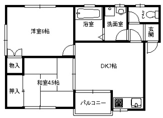 【間取り】 | ハイム大商Ⅱ | 約38㎡の2LDK★
