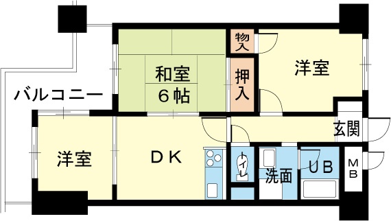 ロイヤルコーポ姫路の間取り|広々間取り