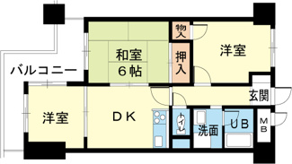 【間取り】 | ロイヤルコーポ姫路 | 広々間取り