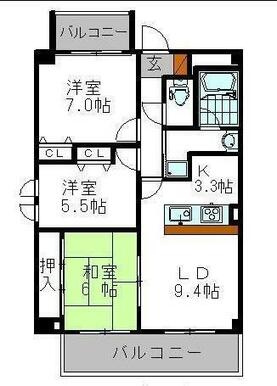 シャトー北条の間取り