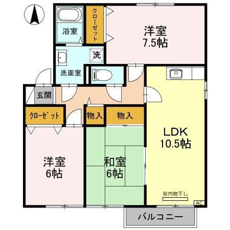 ハイツ2000の間取り|広々３ＬＤＫの間取りです★