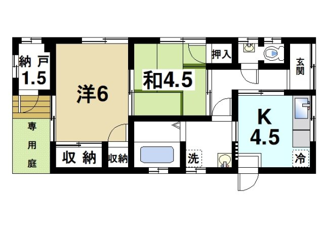 吉田借家　東端の間取り