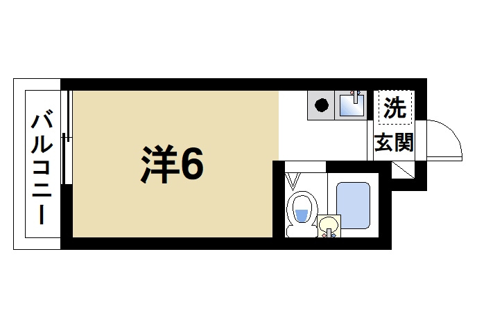 ふぁみーゆ音無の間取り|1Rです