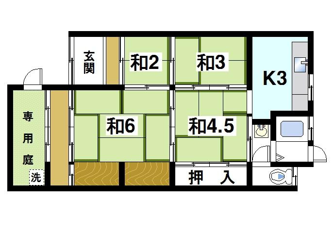 下村貸家（西新在家号所町）の間取り