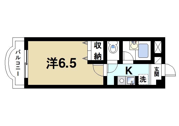 リヴィエールナッツパティオの間取り|単身者や学生向けの間取りです