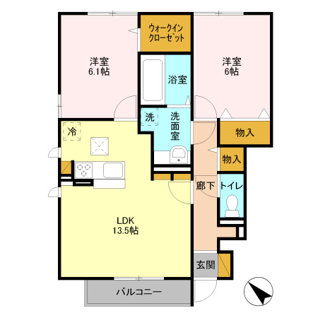 【間取り】 | カーサ　ソレールⅡ　Ｃ