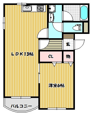 ヒーロー1番館の間取り|設備充実の1LDK♪