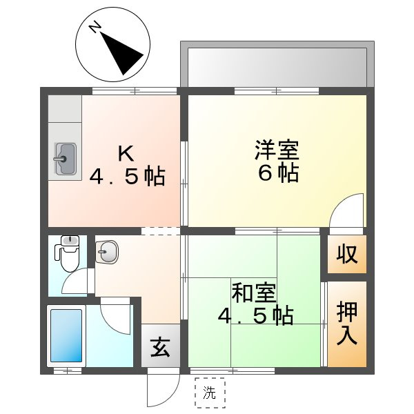 藤の木コーポの間取り