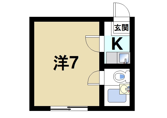コーポ諏訪柳町の間取り|お一人暮らしにピッタリの1Ｋのお部屋です。