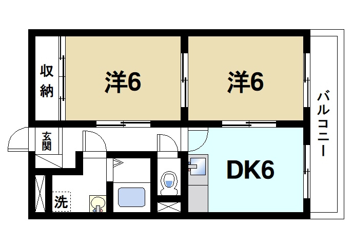 サンプラザ南京終の間取り|広いリビングの間取りです