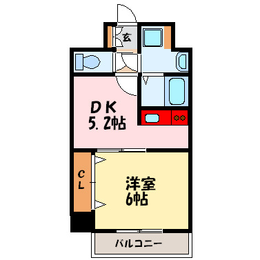 オクトレーベン新大阪の間取り|1ＤＫなので、広々使えます。