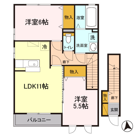 【間取り】 | イエロー アイリス　Ｂ