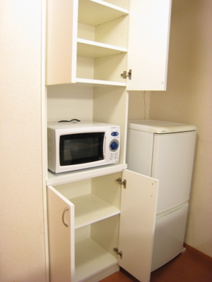 【その他共用部分】 | プレステージⅢ | カウンターキッチンの居室側にも収納棚があります。