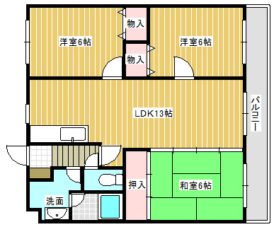 【間取り】 | レジデンスコスモスⅡ