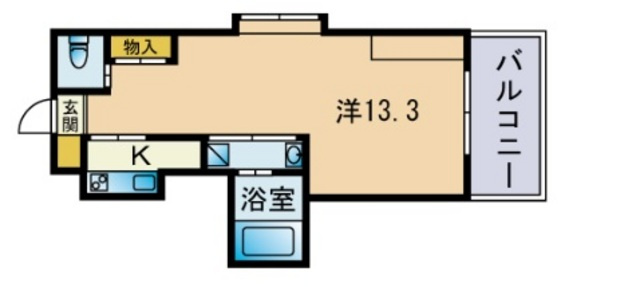 Grand E'terna 福岡天神橋の間取り|Ｇｒａｎｄ　Ｅ’ｔｅｒｎａ福岡天神橋（1K）間取り