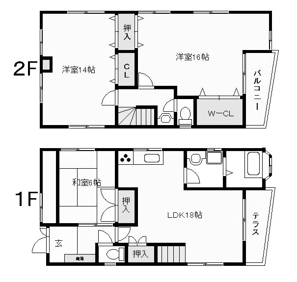 清川貸家の間取り|清川貸家（3SLDK）　間取り