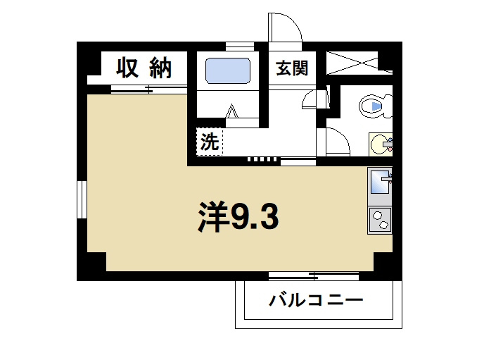 フラッツ小西の間取り|1Rの間取りです