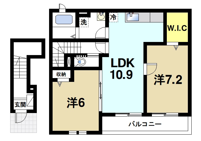 ソレイユ（田町）の間取り|ファミリーさんにオススメの2LDK
