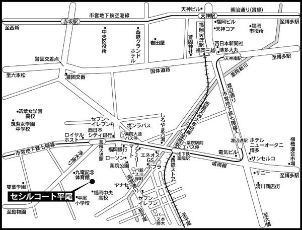 セシルコート平尾の地図|セシルコート平尾（1R）　地図