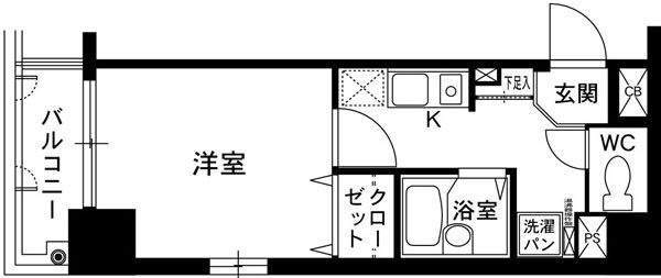 プリーマ赤坂の間取り|プリーマ赤坂（1K）　間取り