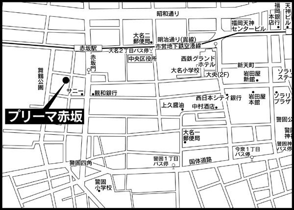 プリーマ赤坂の地図|プリーマ赤坂（1K）　地図