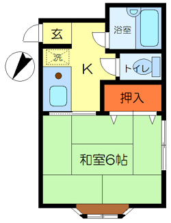 【間取り】 | パークハイムカトウ | 角部屋・２方向窓あり・セパレート