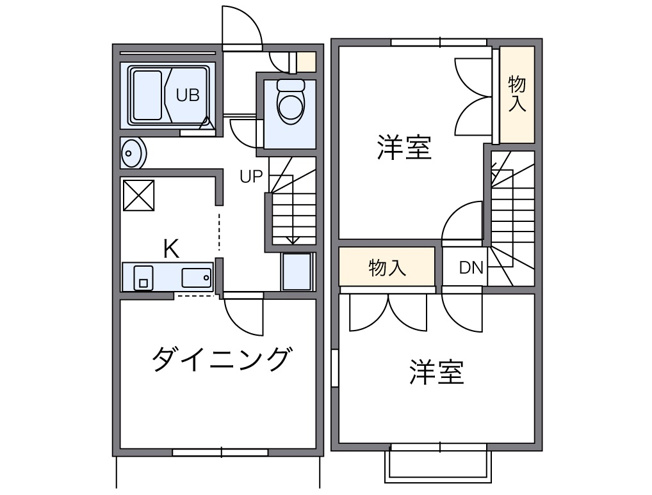 【間取り】 | 高安 | 2DK