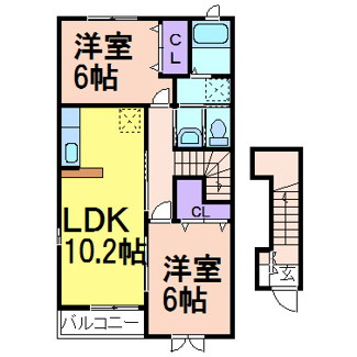 【間取り】 | プラティーク晃望台 | 掲載写真は同建物・反転タイプ中部屋です。現況優先といたします。
