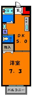 【間取り】 | ニューウィンド | ちょっと広めの1ＤＫなんていかがでしょうか？