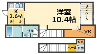 【間取り】 | エトワール学文殿Ｂ棟(鳴尾駅・武庫川女子大学・兵庫医科大学)