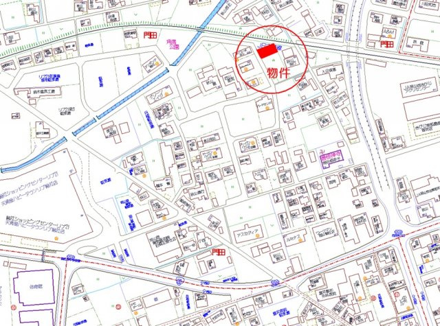 総社市門田　売地の地図